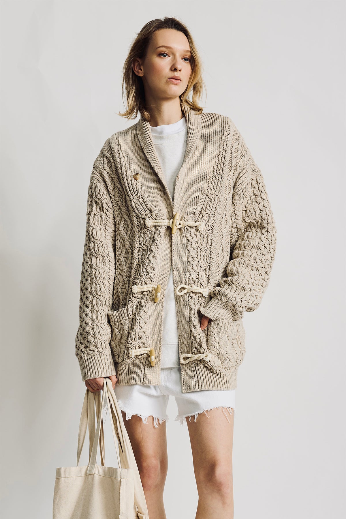 Taryn Toggle Sweater - Heather Khaki