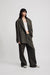 Double Pleat Wide Leg Pant - Olive Herringbone