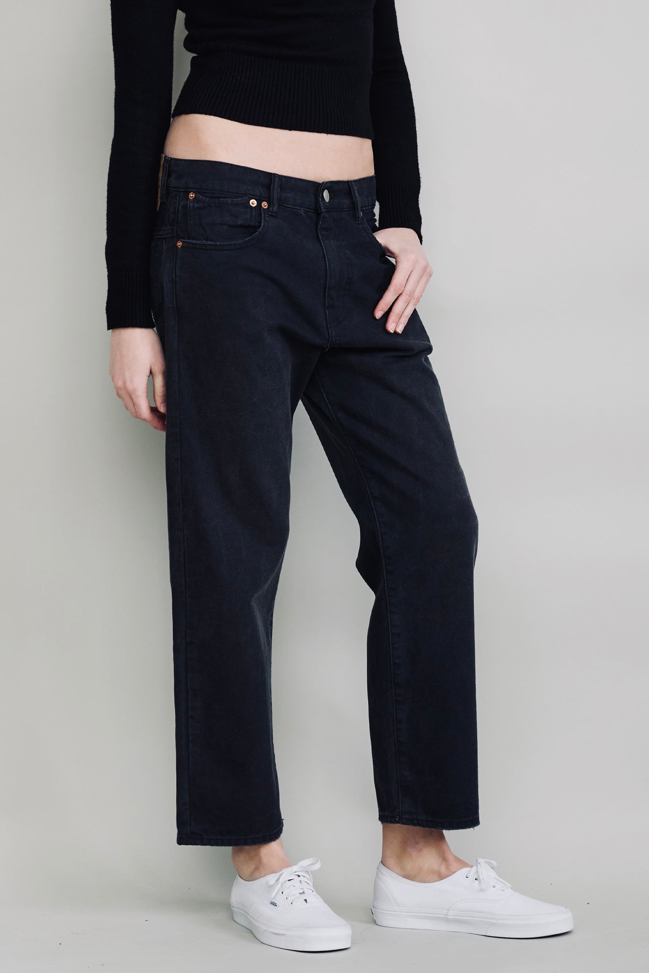 Lucy Boyfriend - Worn Black Canvas