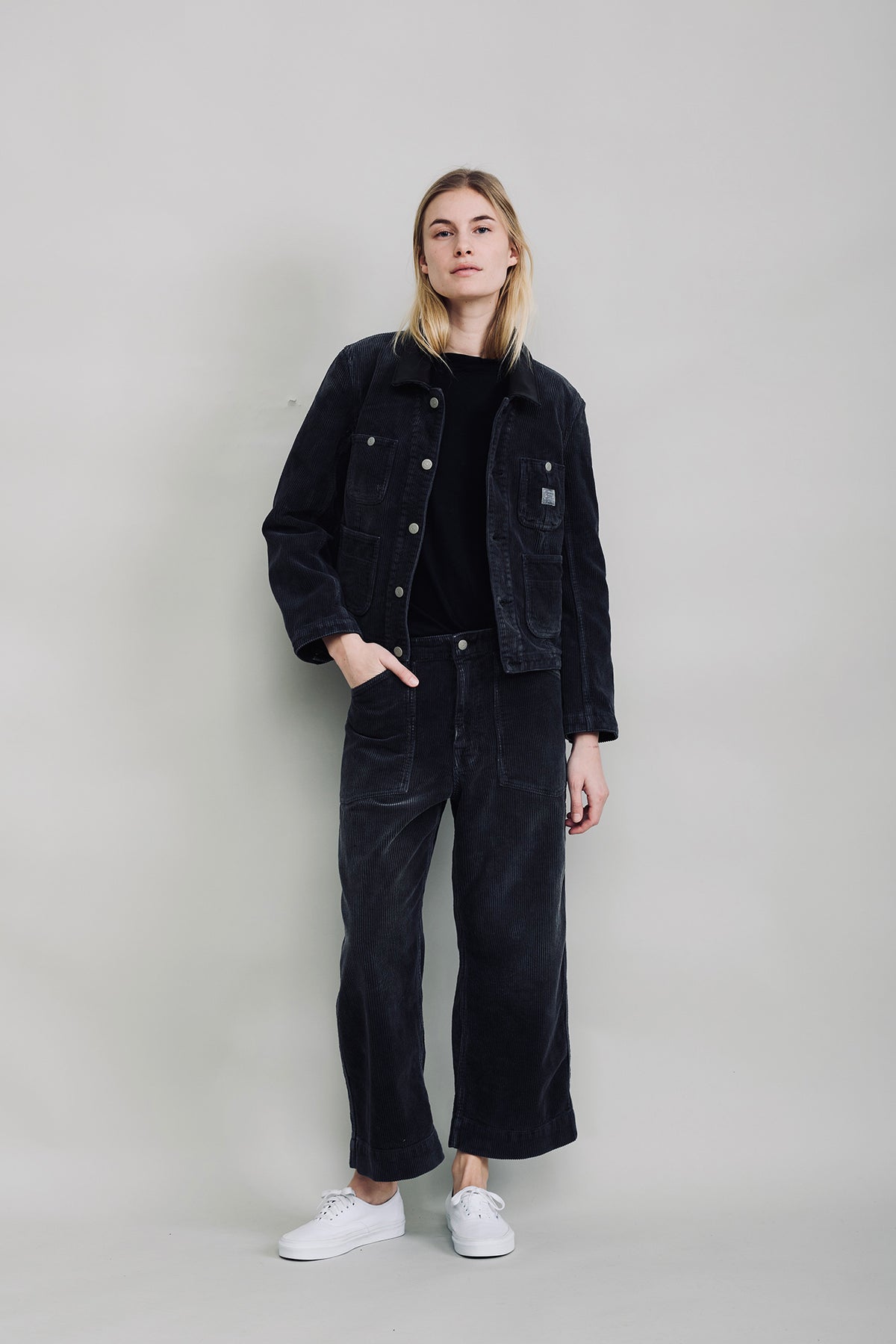 Georgia Work Pant - Washed Black Cord