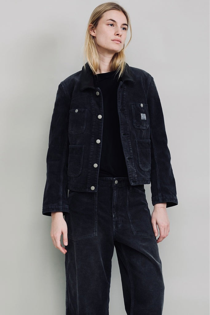 Slim Chore Jacket - Washed Black Cord