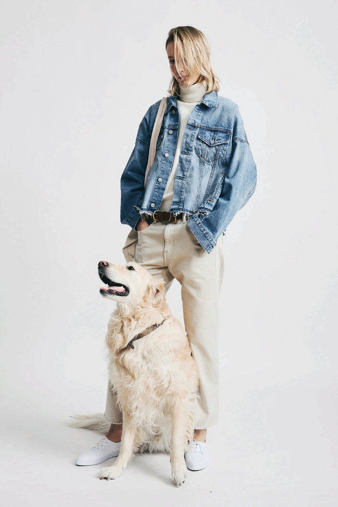 Oversized Trucker Shacket - Stone Wash Blue