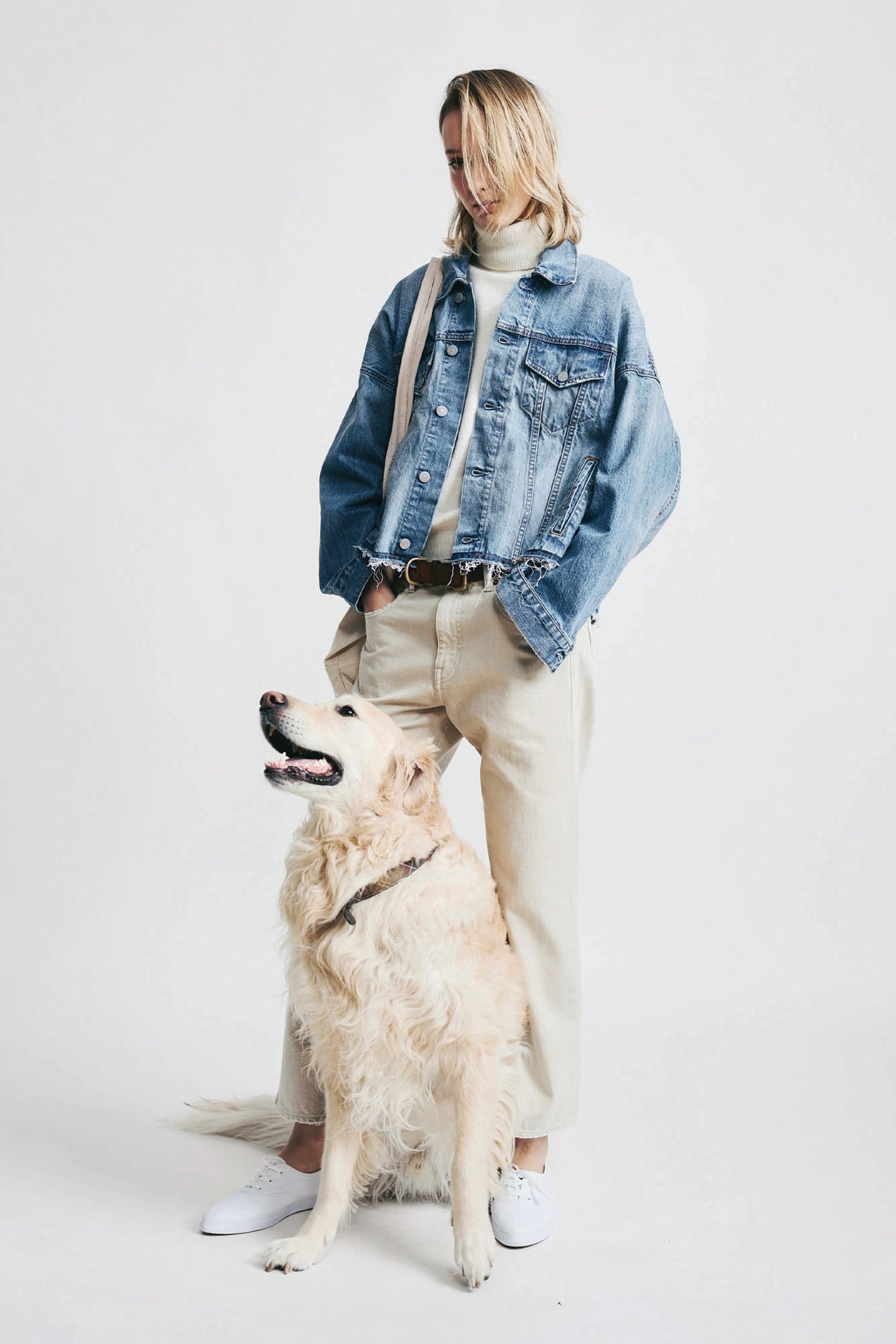 Oversized Trucker Shacket - Stone Wash Blue