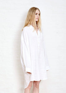Button Front Shirtdress - White