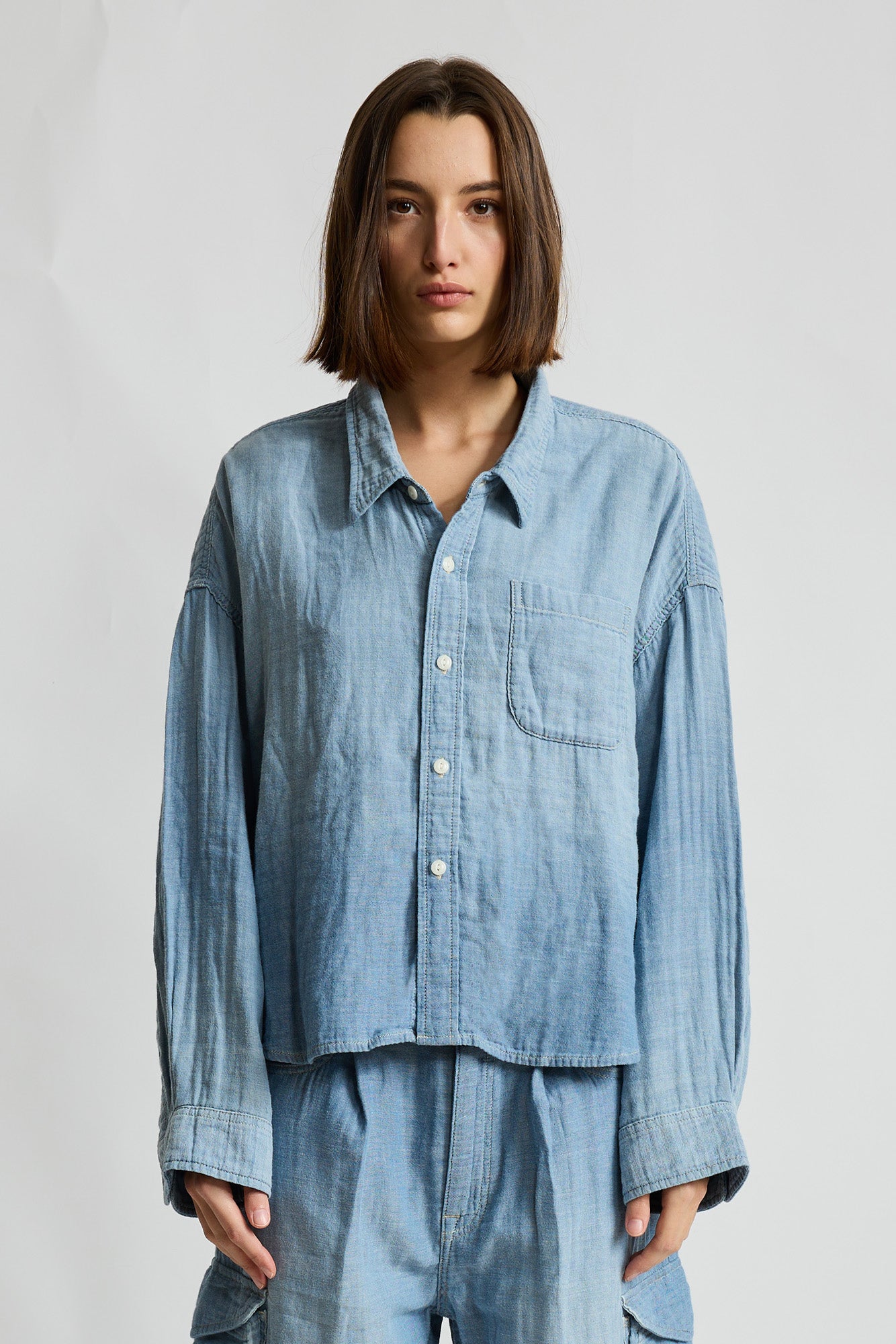 chambray dress shirt Denimist Cropped Work Size:1X and a 35 sleeve fr_facet_sleeve_type:Manches longues Dallas Cowboys Dress -