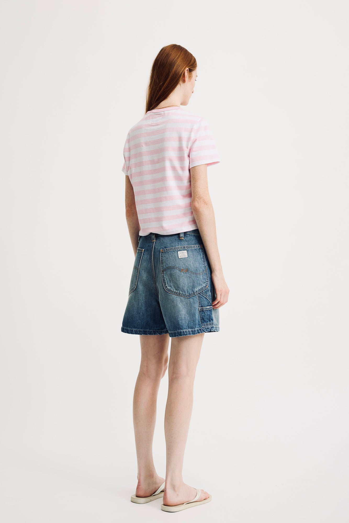 Striped Baby Tee - Light Pink Wide Stripe