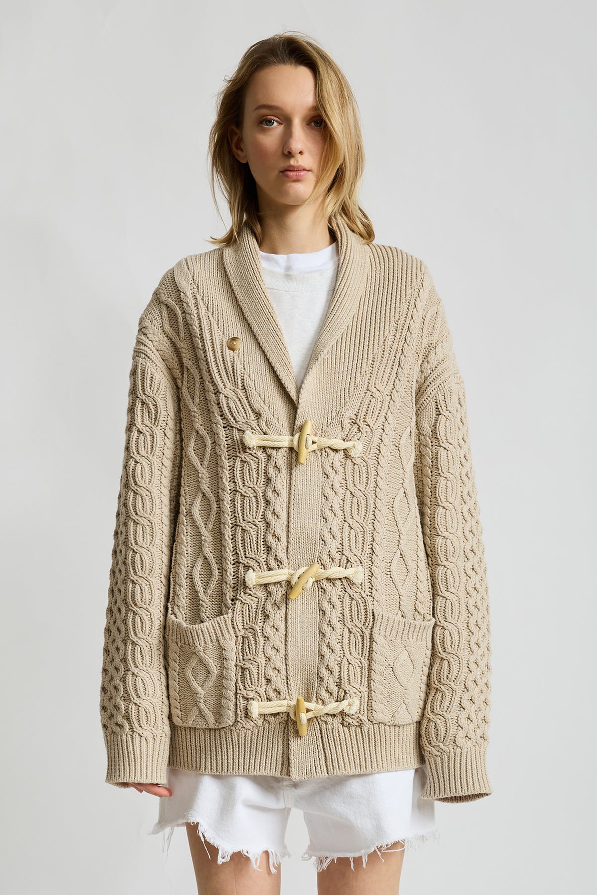 Taryn Toggle Sweater - Heather Khaki