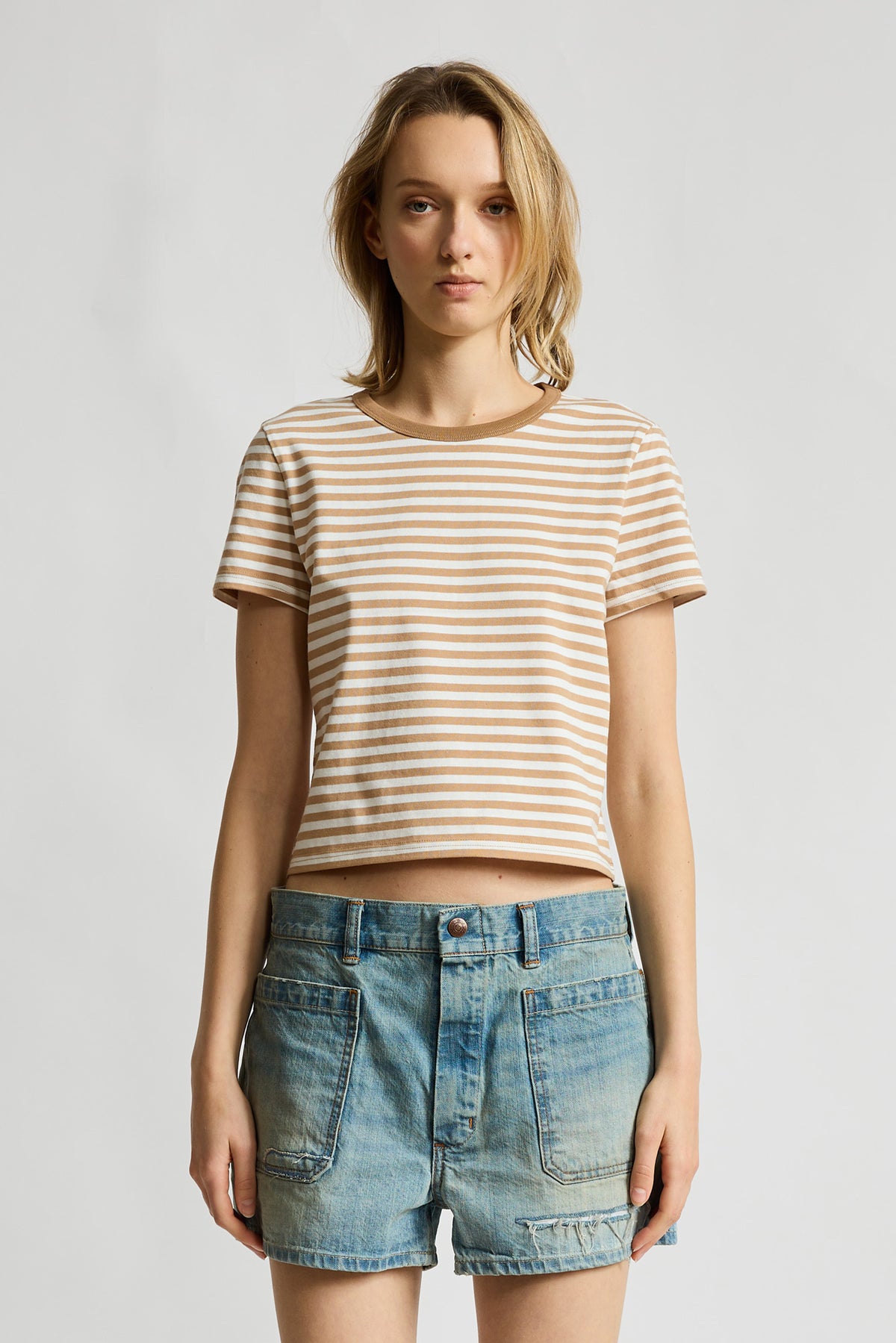 Lee Baby Striped Tee - Light Brown Stripe