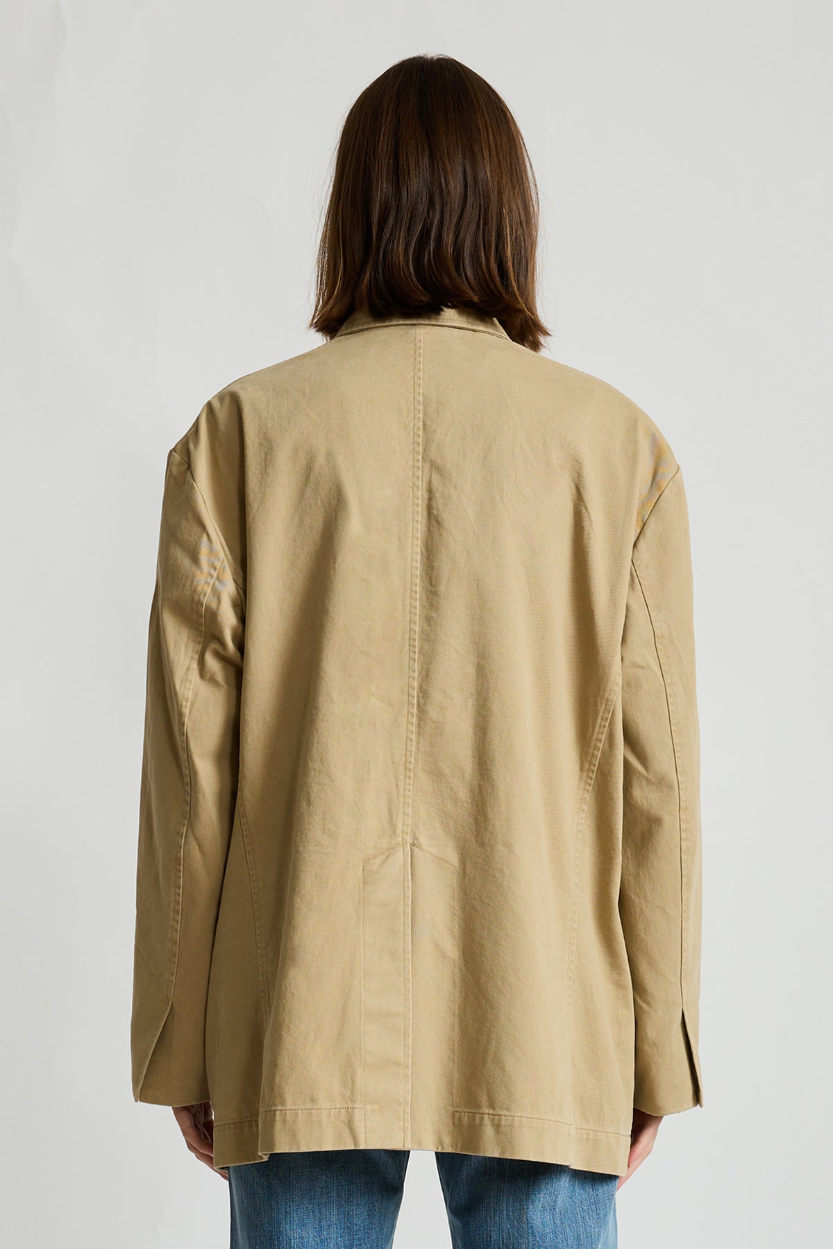 Deconstructed Blazer With Belt - Khaki