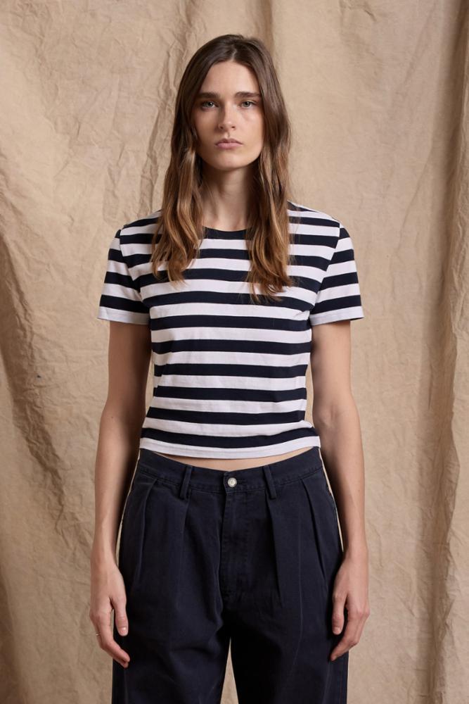 Striped Baby T - Ecru /Navy Wide Stripe | Denimist