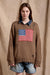 American Flag Sweater - Light Heather Brown | Denimist