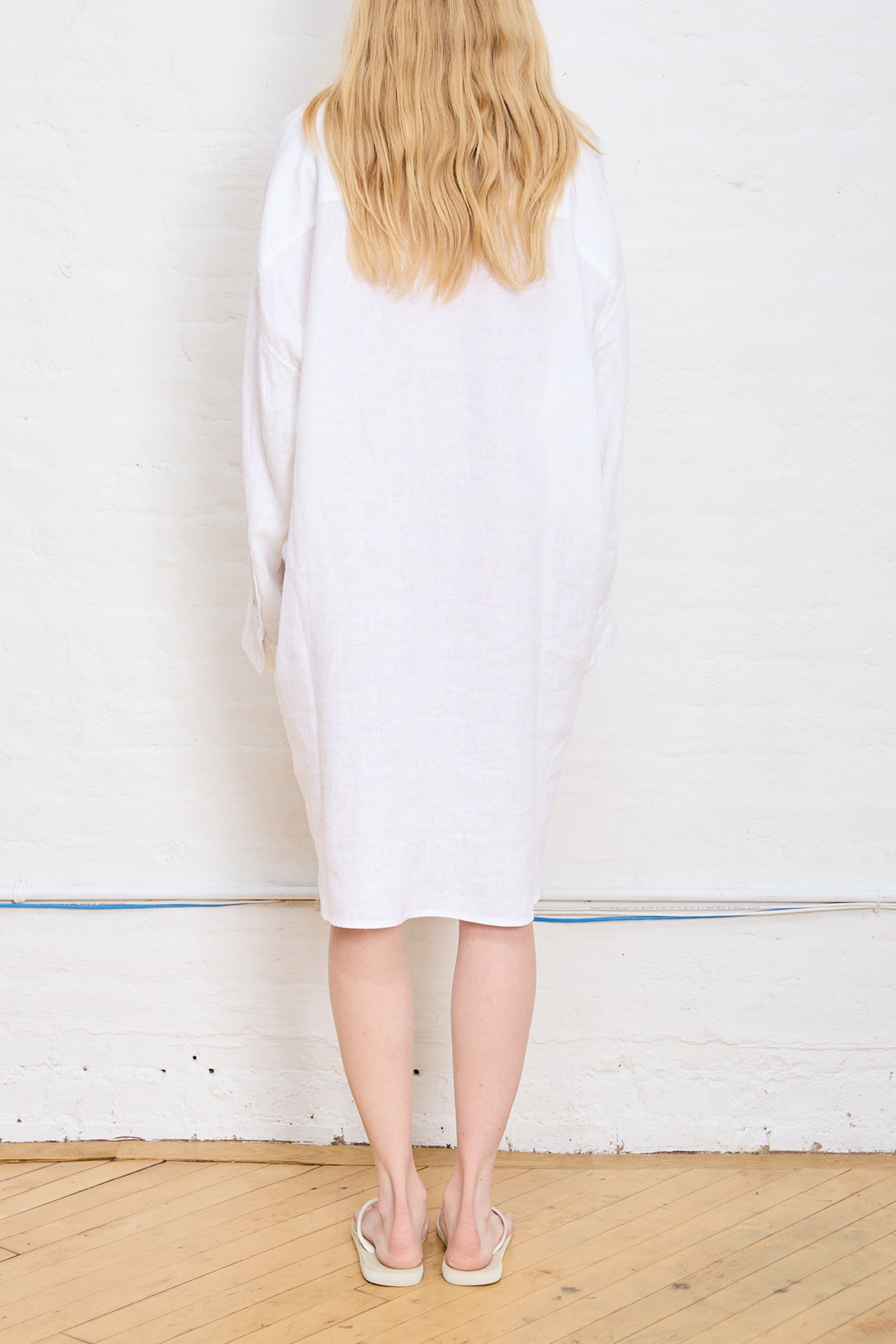 Button Front Shirtdress - White