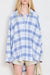 Button Front Shirt - Blue/ White Plaid