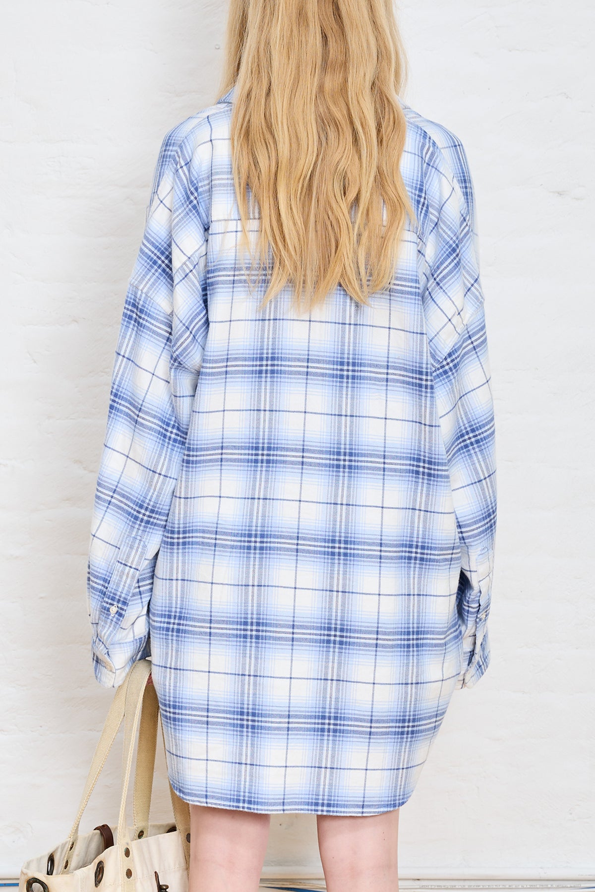 Button Front Shirt - Blue/ White Plaid