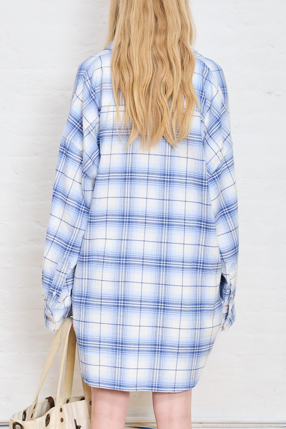 Button Front Shirt - Blue/White Plaid