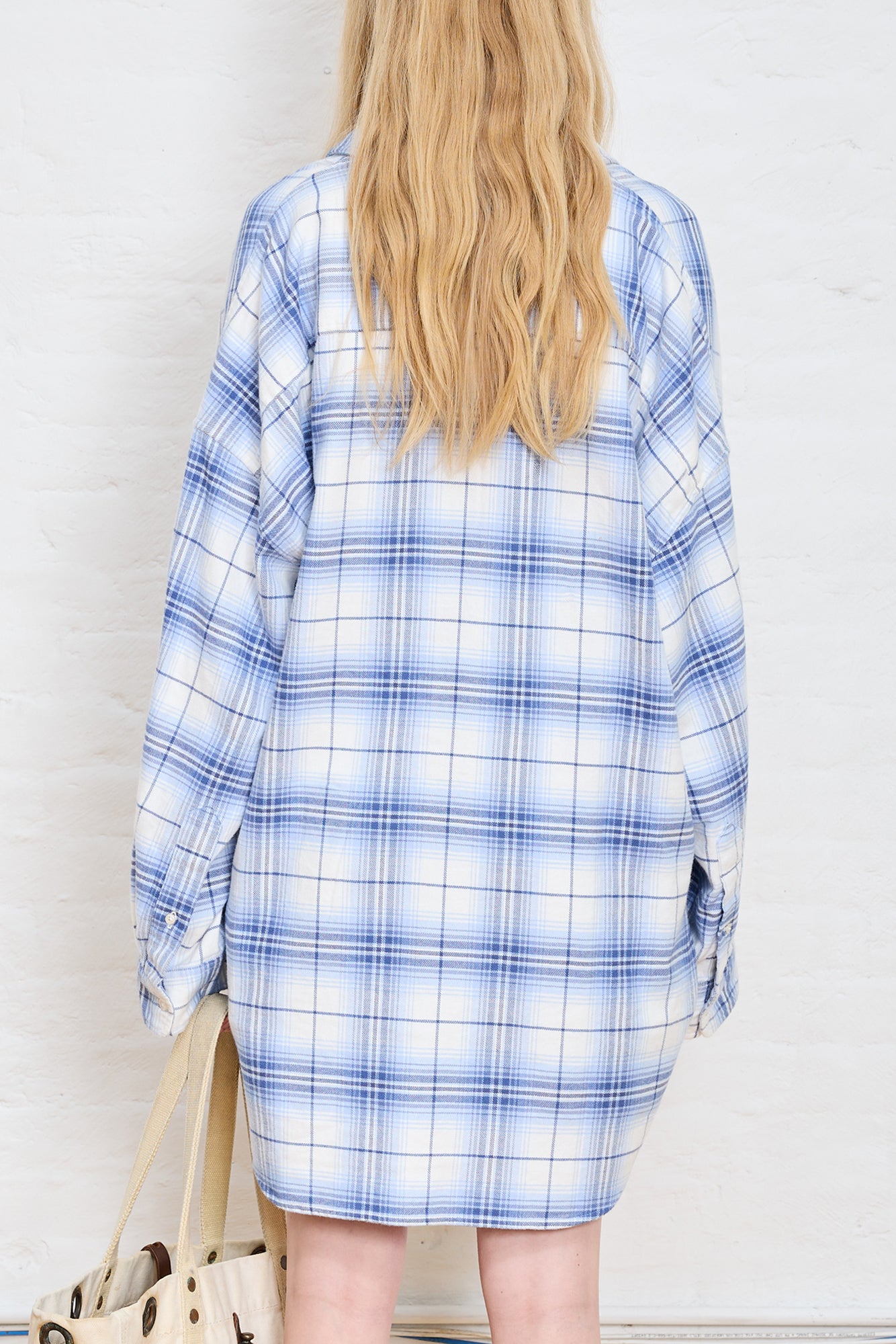 Button Front Shirt - Blue/White Plaid