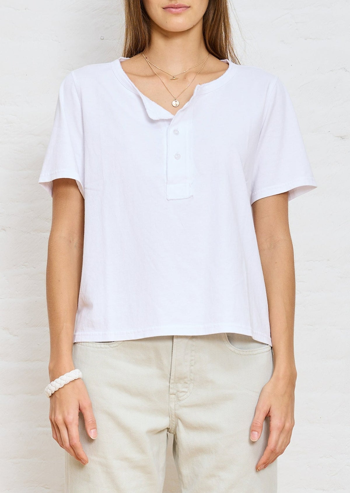 Henley T - White