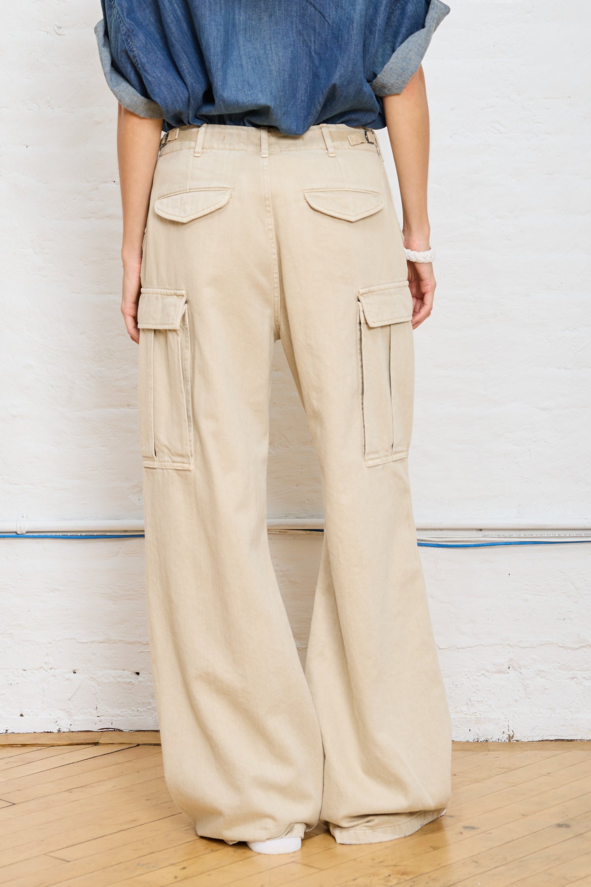 Wide Leg Cargo Pant - Vintage Khaki