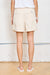 Blair Double Pleated Short w/ Cuff - Natural Flat Twill