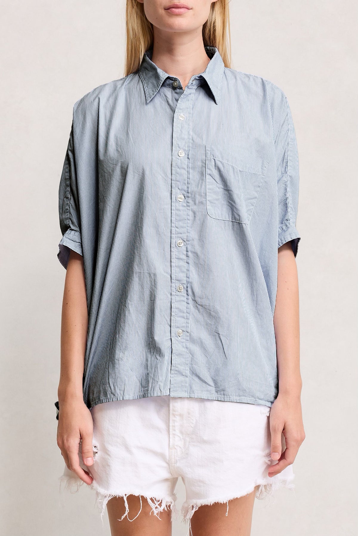 Emma Shirt - Grey Mini Stripe