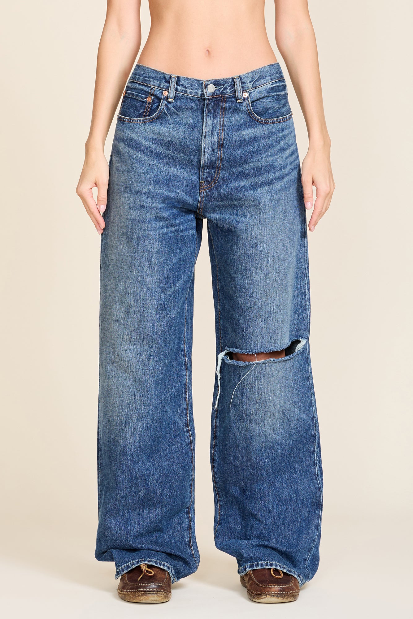 Teri Wide Leg Jean - Eldon w/ Knee Slash