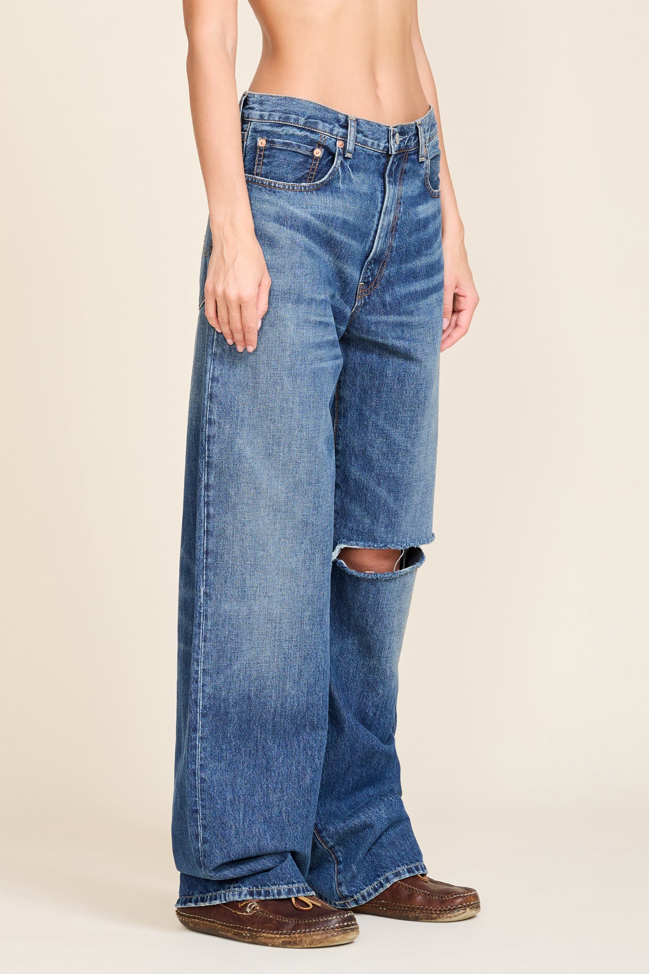 Teri Wide Leg Jean - Eldon w/ Knee Slash