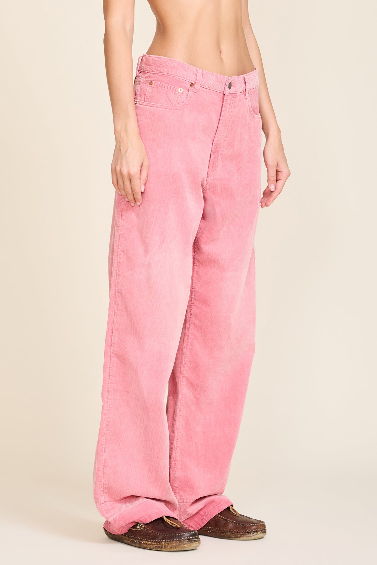 Teri Wide Leg Pant - Faded Pink Corduroy