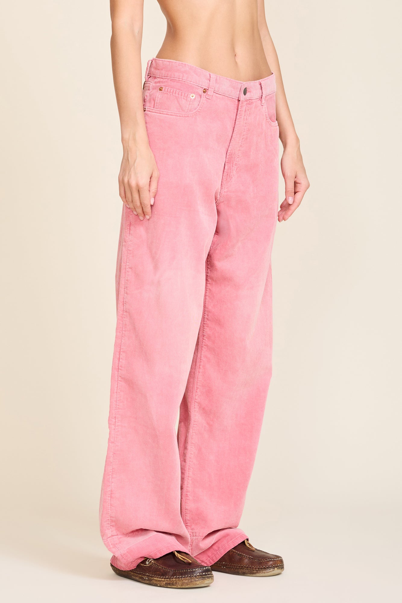 Teri Wide Leg Pant - Faded Pink Corduroy