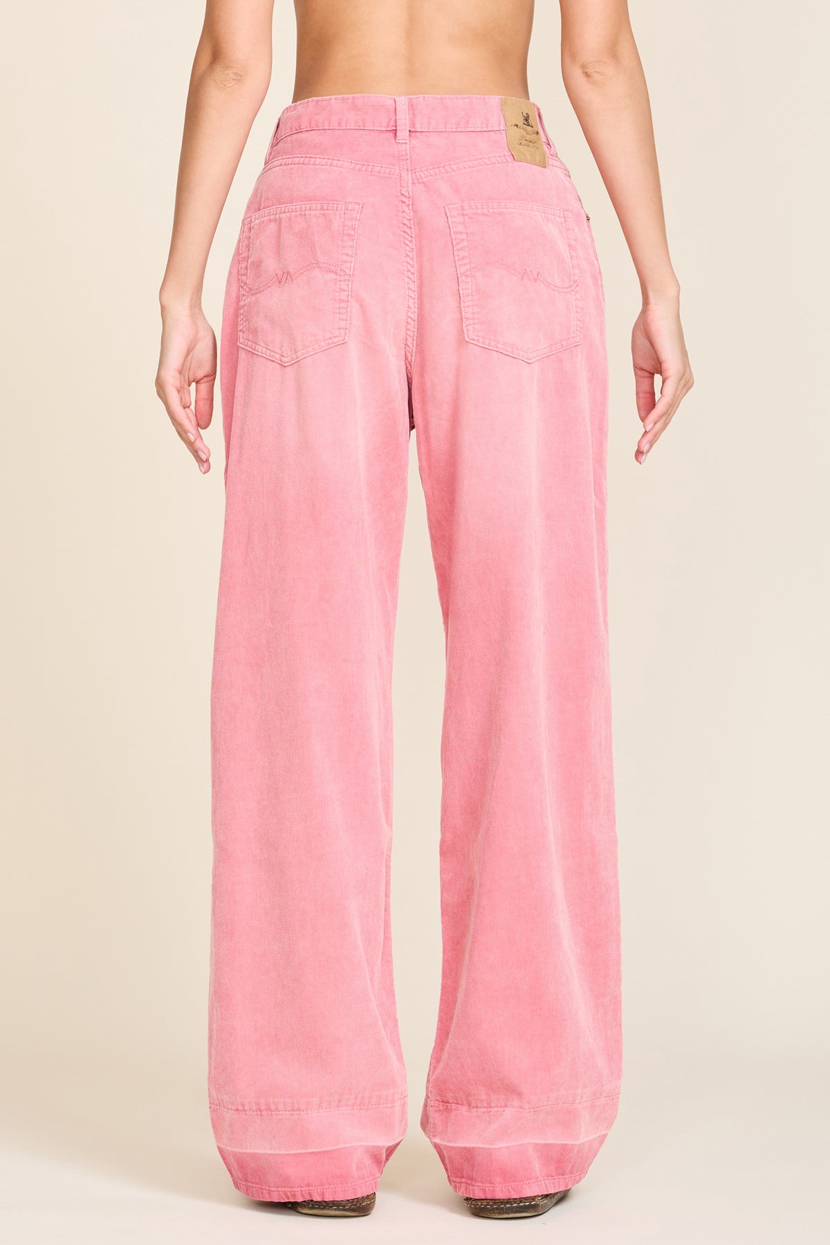 Teri Wide Leg Pant - Faded Pink Corduroy