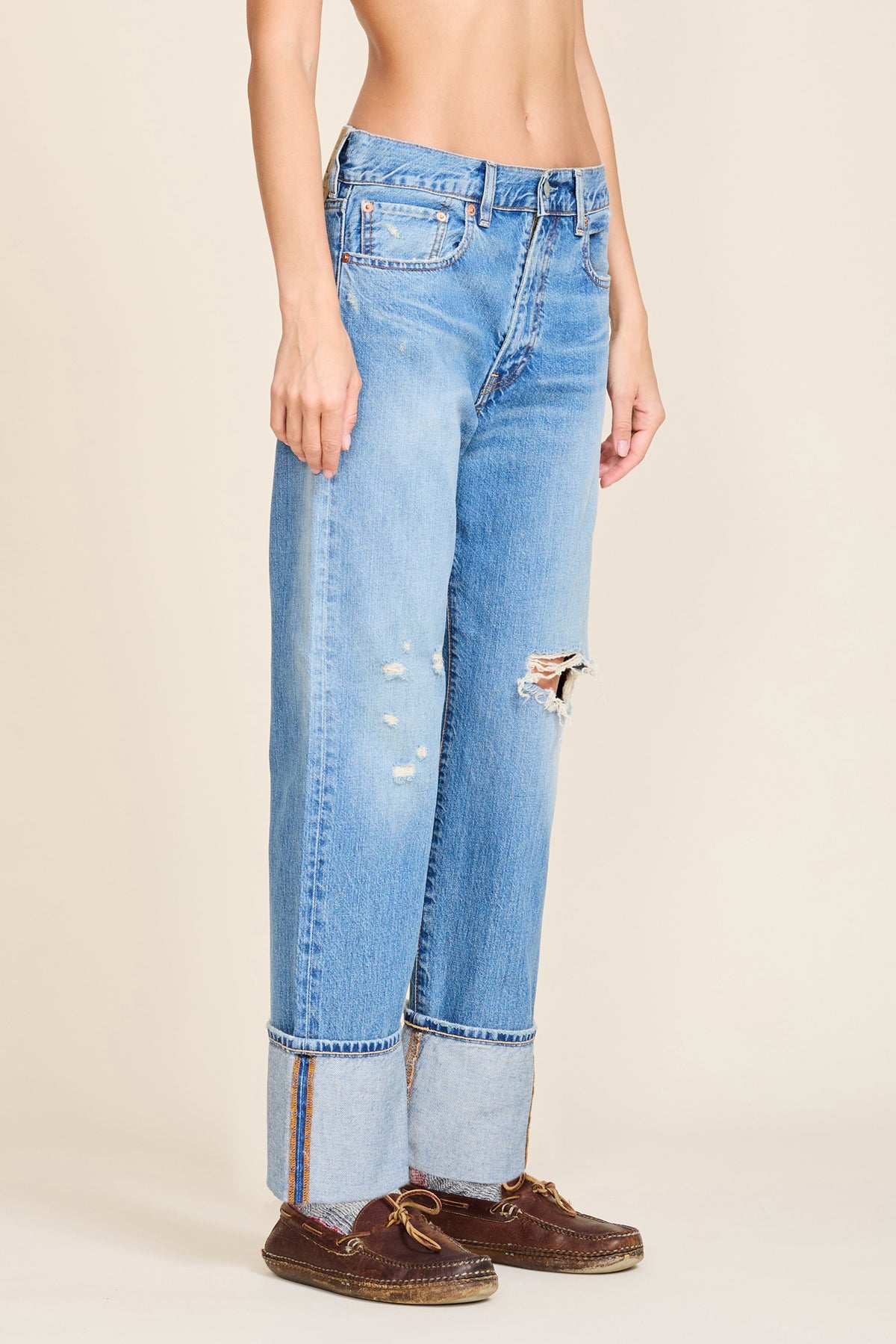 Lucy Boyfriend Jean - Alsen w/ Rips and Cuff