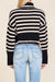 Cropped Sailor Stripe Turtleneck Sweater - Black w/ Tan Stripe