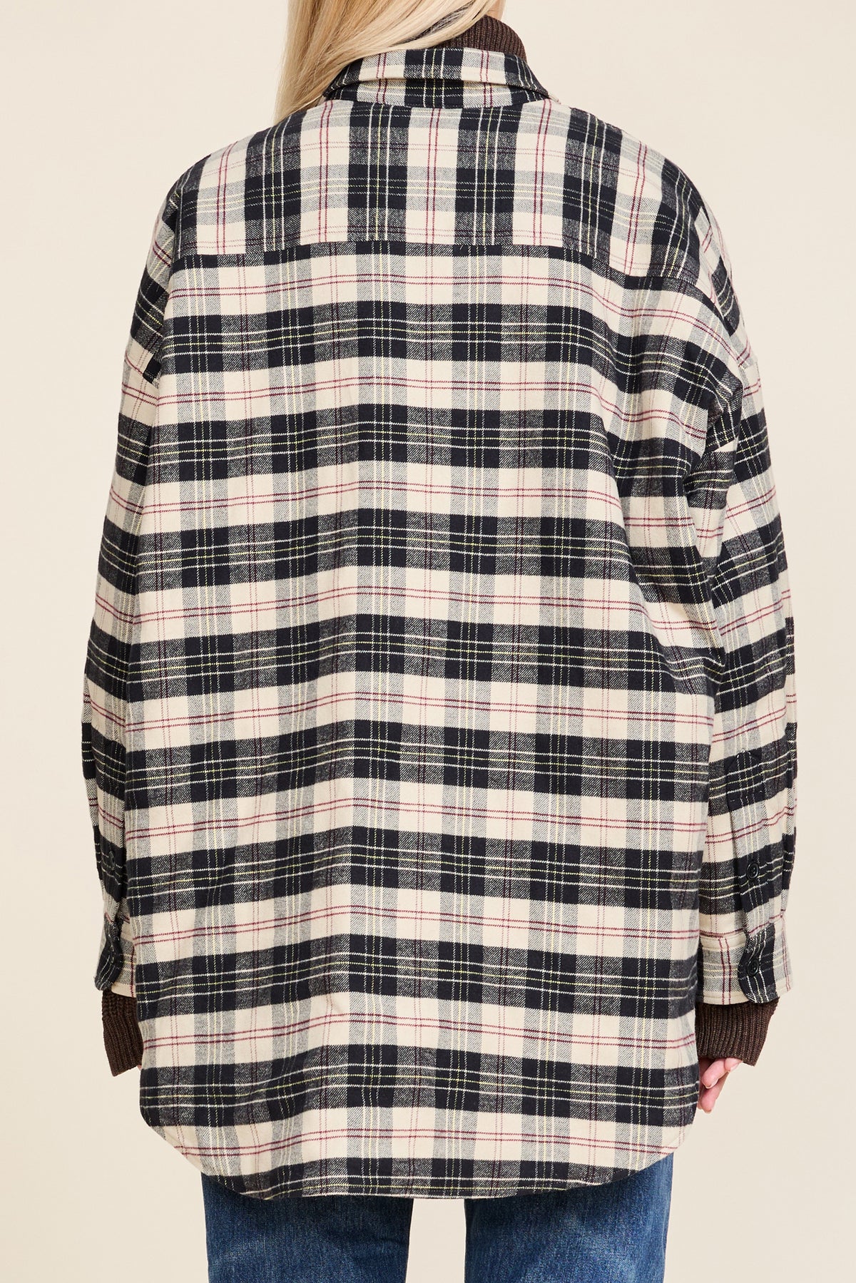 CPO Shirt Jacket - Beige/ Black Plaid