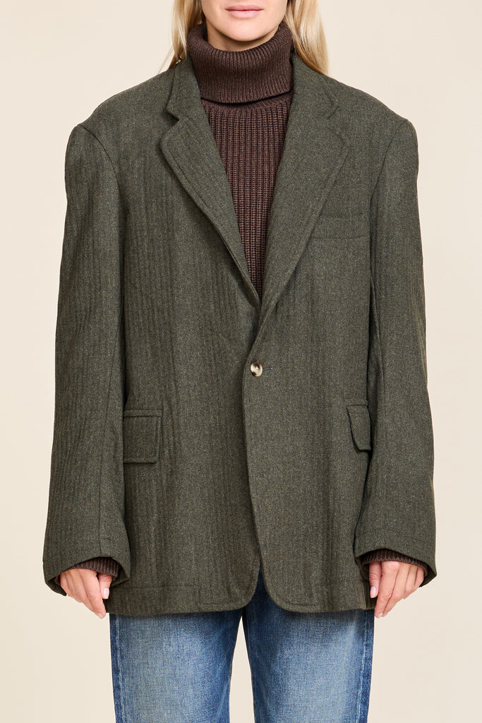 Deconstructed Blazer - Dark Olive