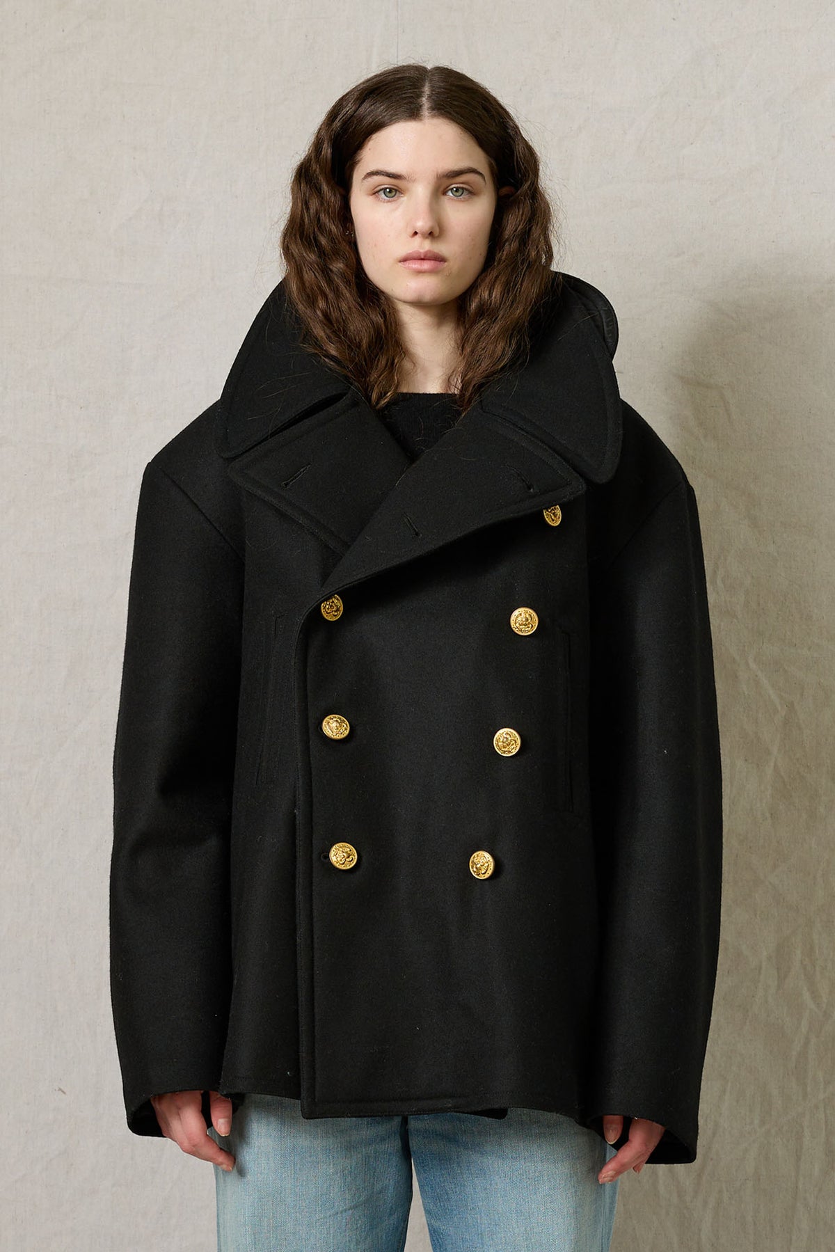 Oversized Peacoat - Black