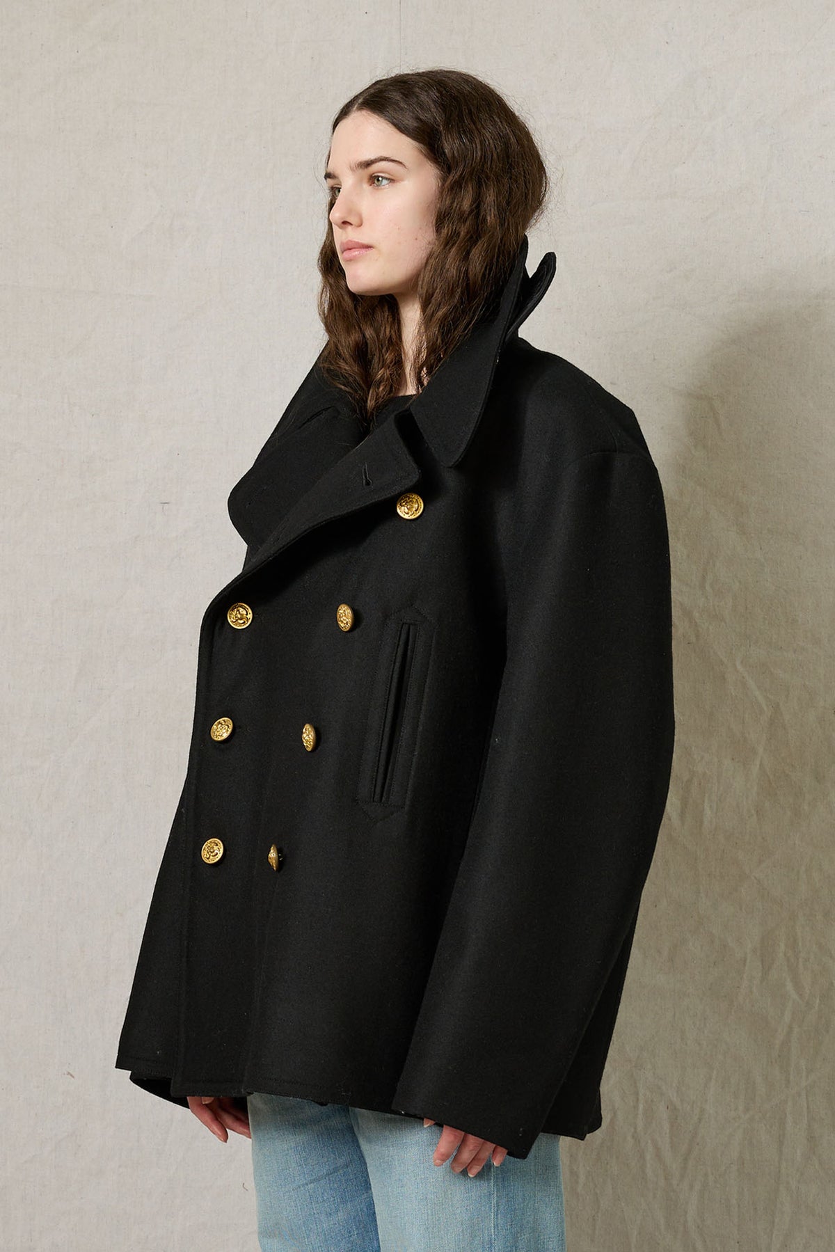 Oversized Peacoat - Black