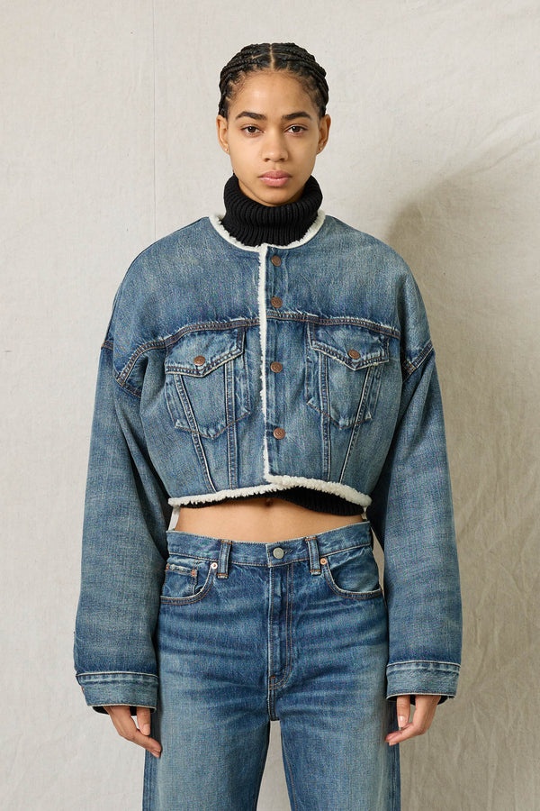 Reclaimed by hotsell Pieratti — Cropped Oversized Denim Jacket