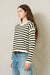 Striped Pullover Sweater - Cream /Midnight Navy Stripe