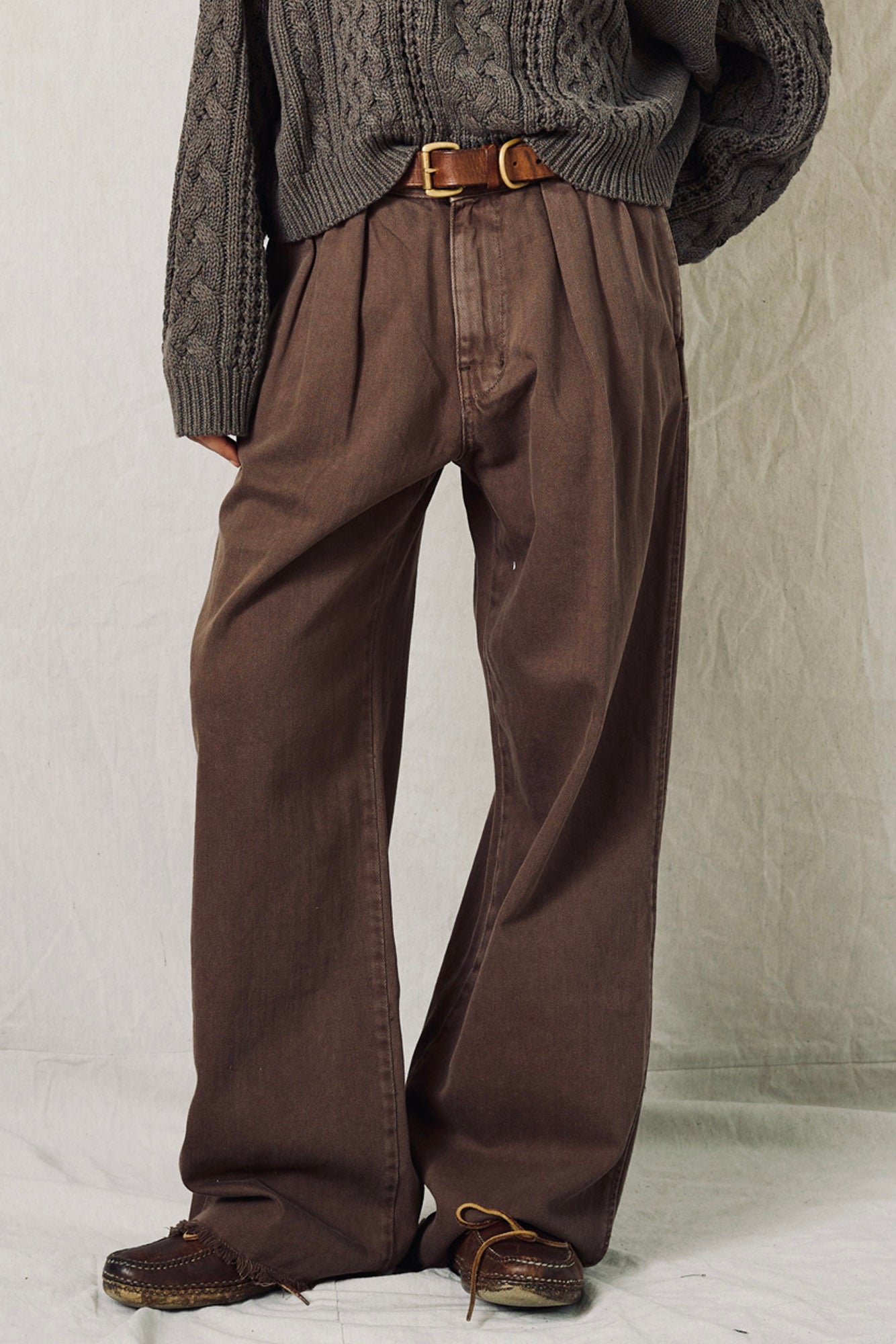 Blair Double Pleated Pant - Chestnut