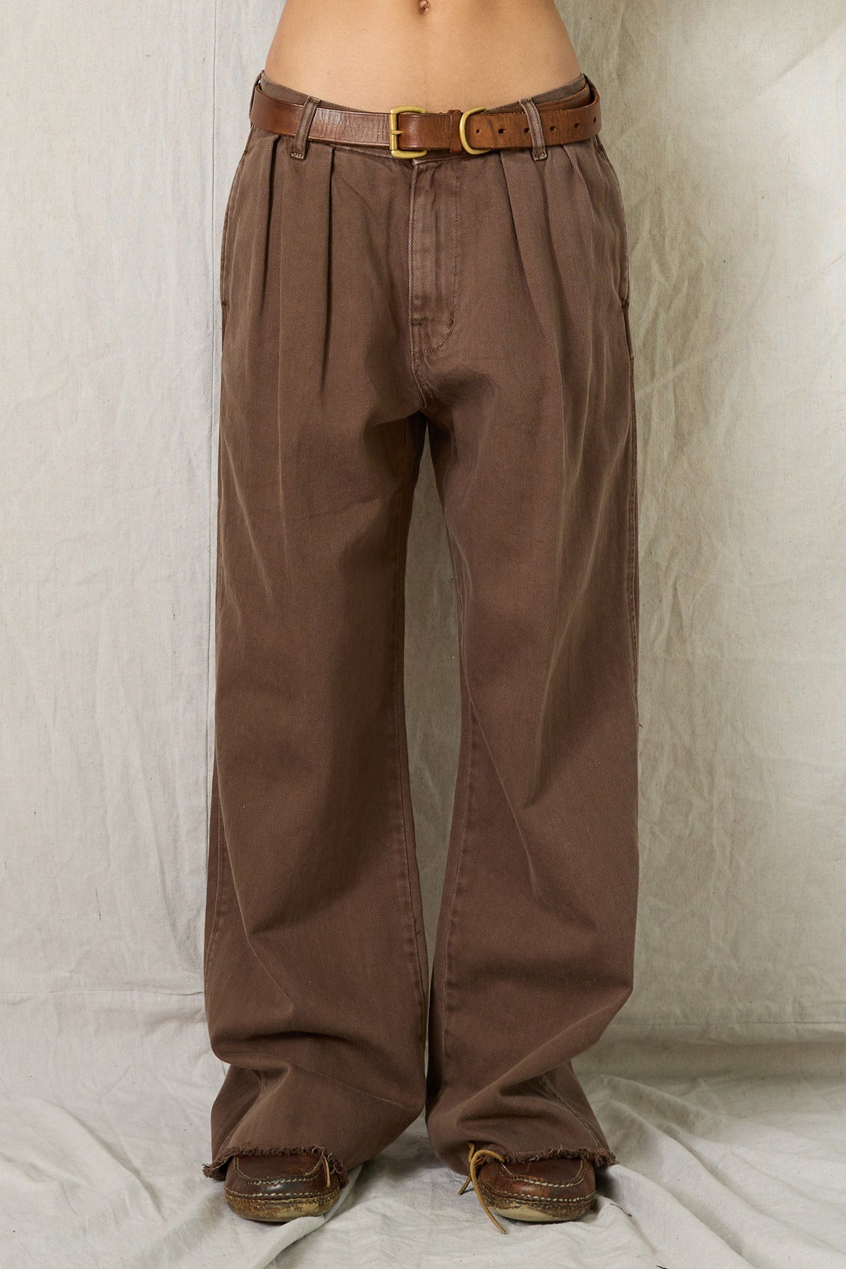 Blair Double Pleated Pant - Chestnut