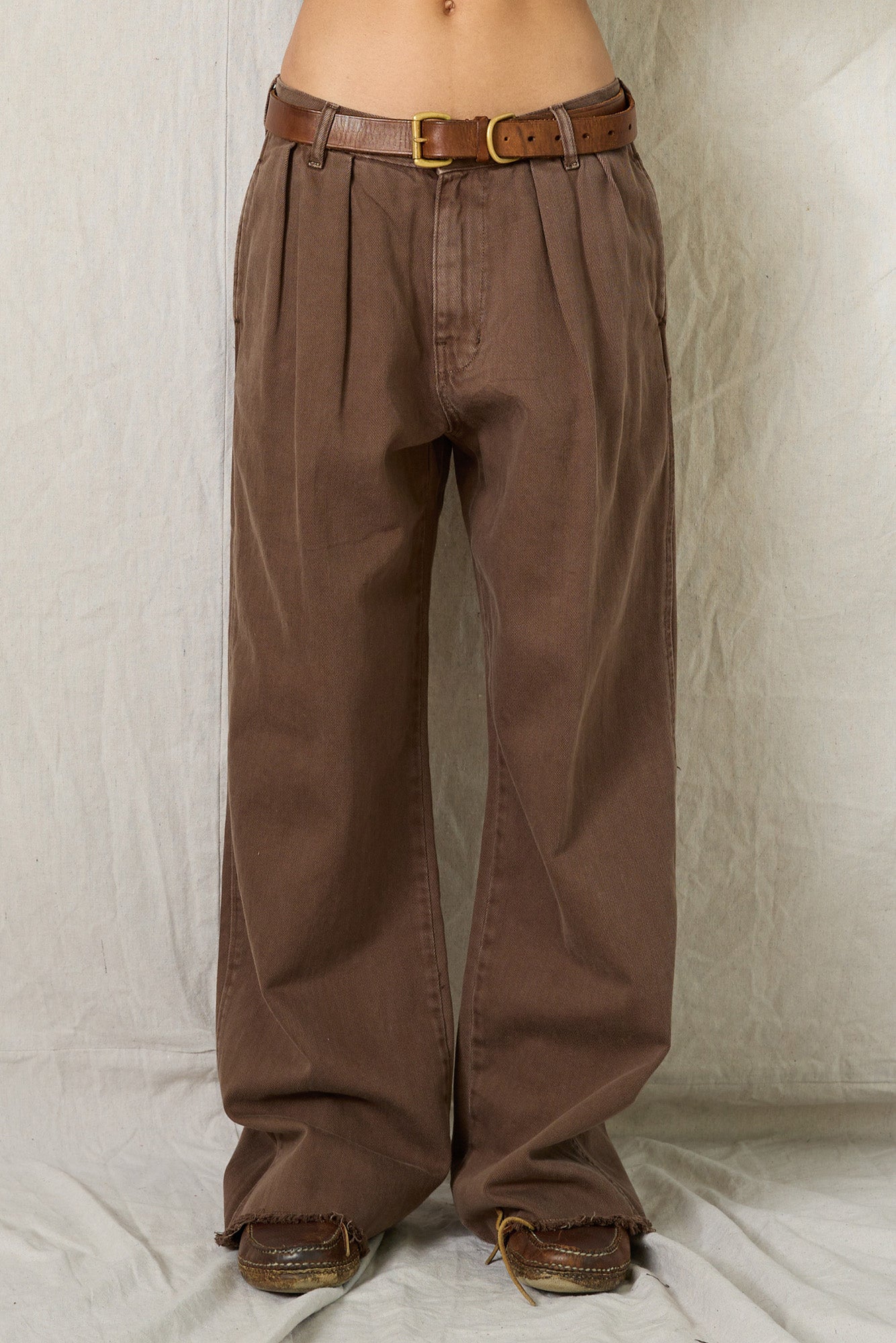 Blair Double Pleated Pant - Chestnut