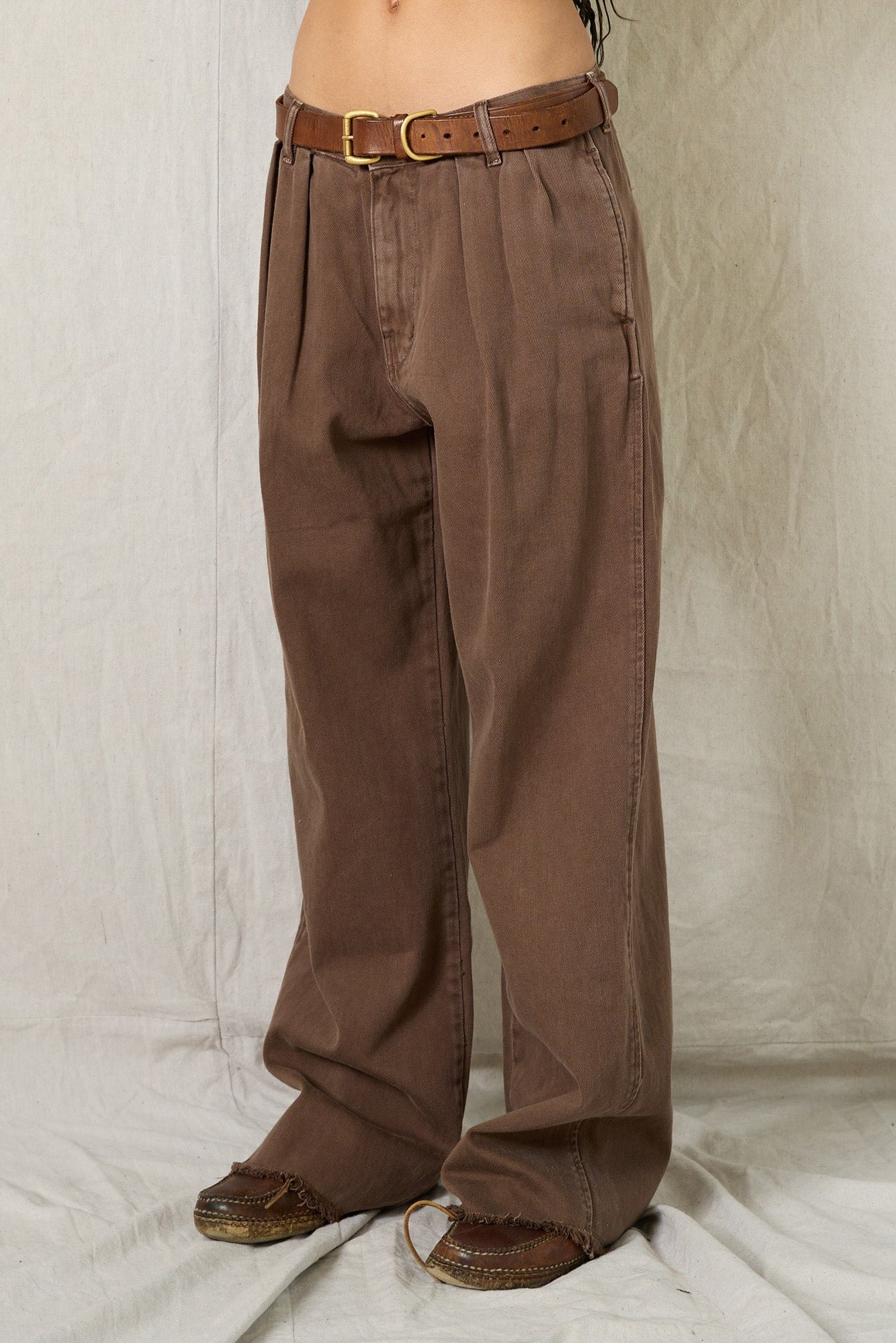 Blair Double Pleated Pant - Chestnut