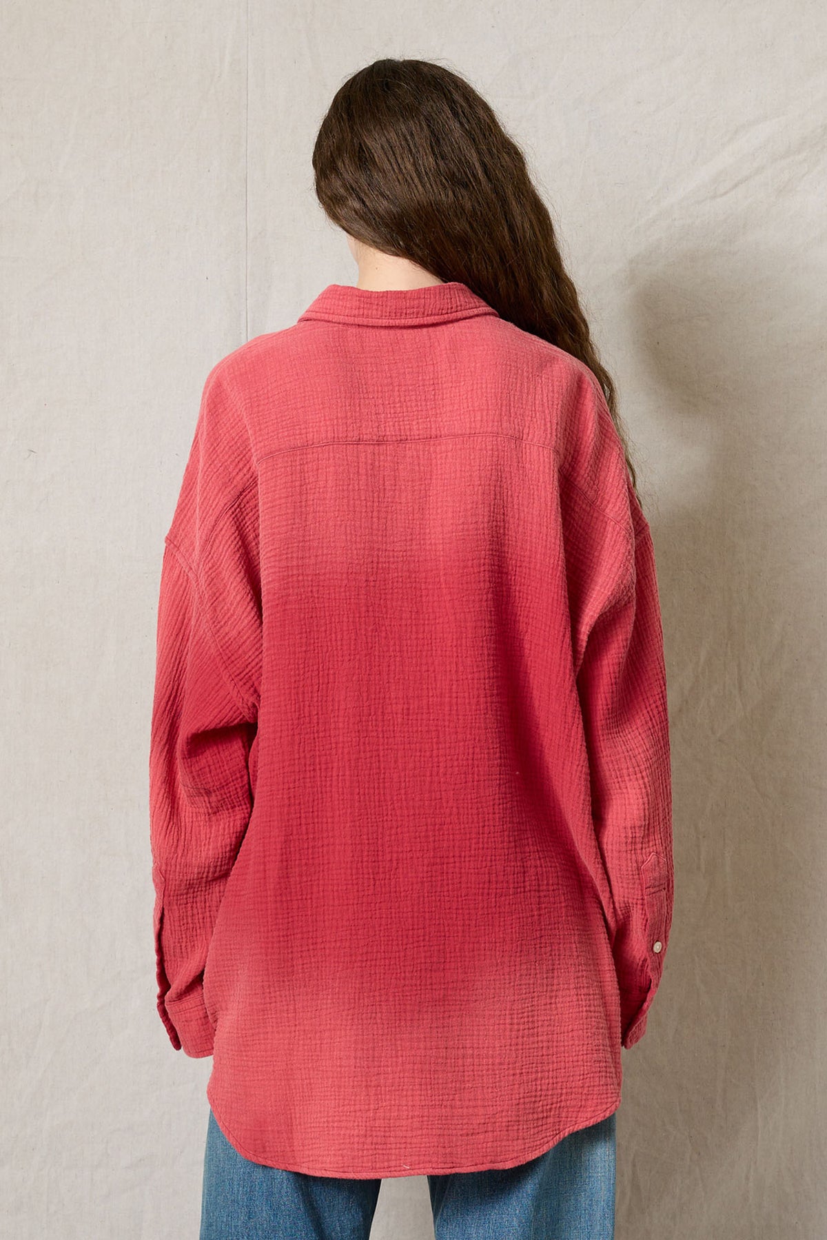 Button Front Shirt - Washed Red