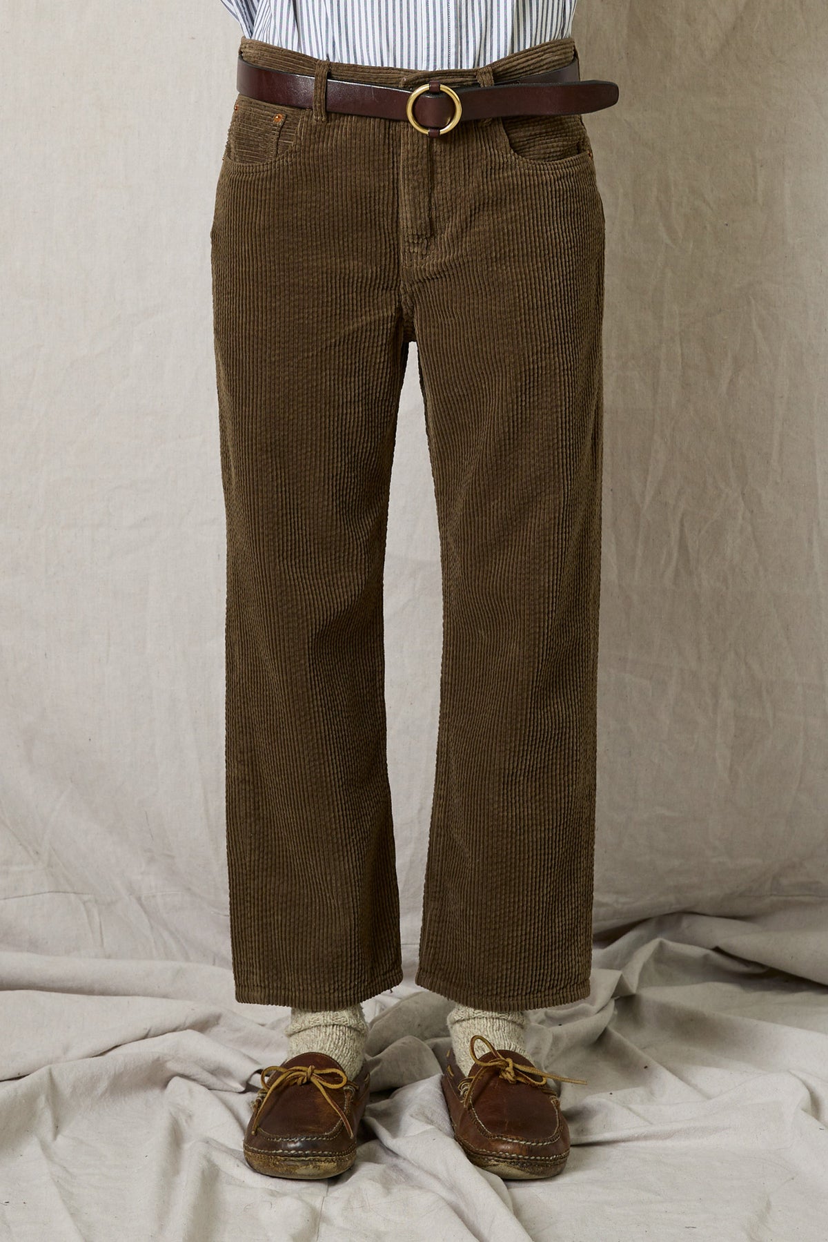 Lucy Boyfriend Pant - Olive Bubble Corduroy