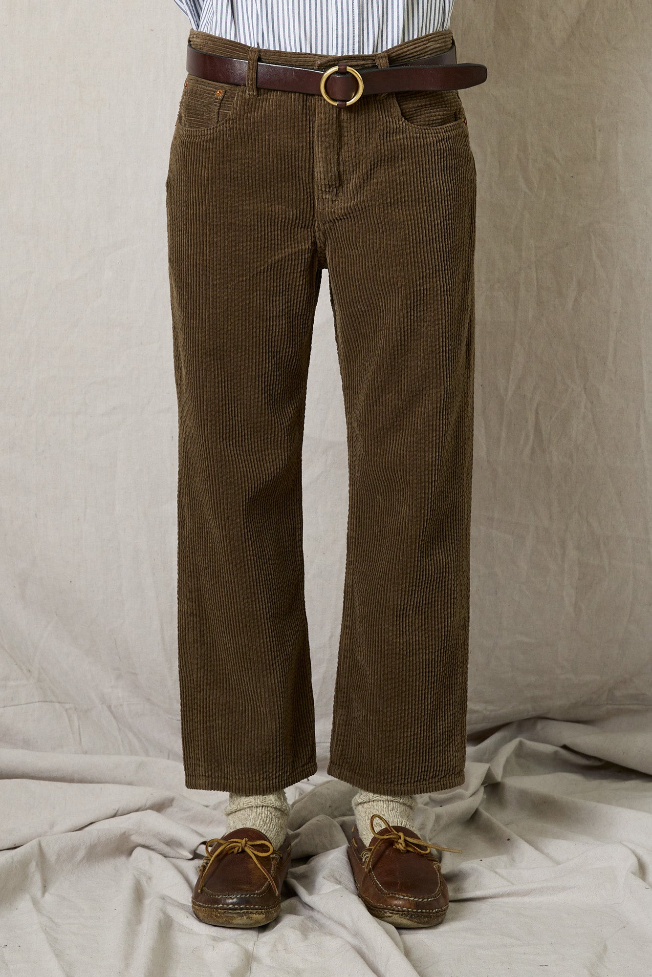 Lucy Boyfriend Pant - Olive Bubble Corduroy