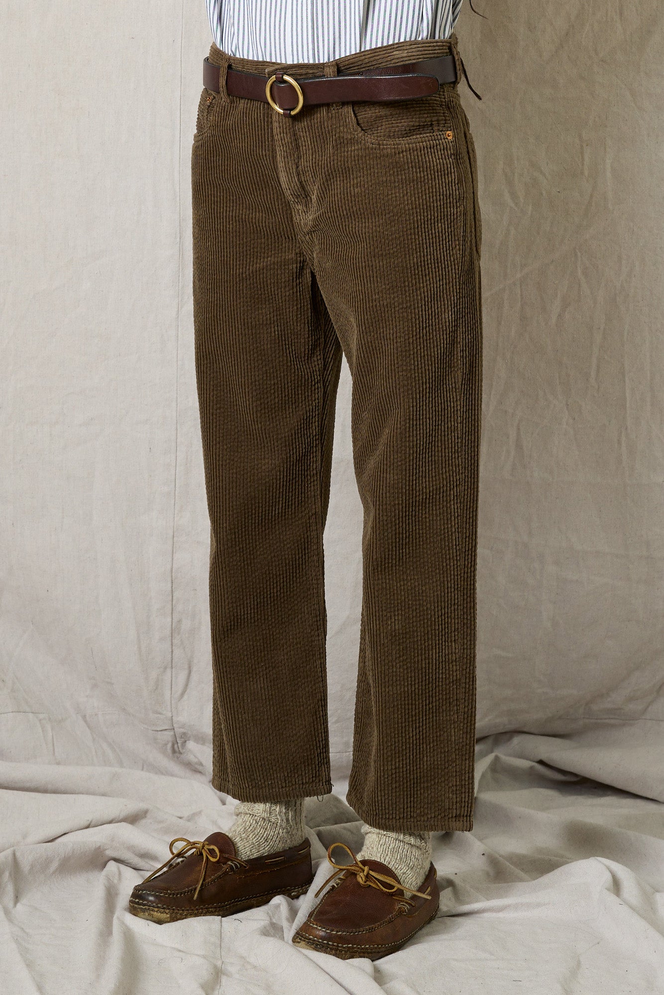 Lucy Boyfriend Pant - Olive Bubble Corduroy