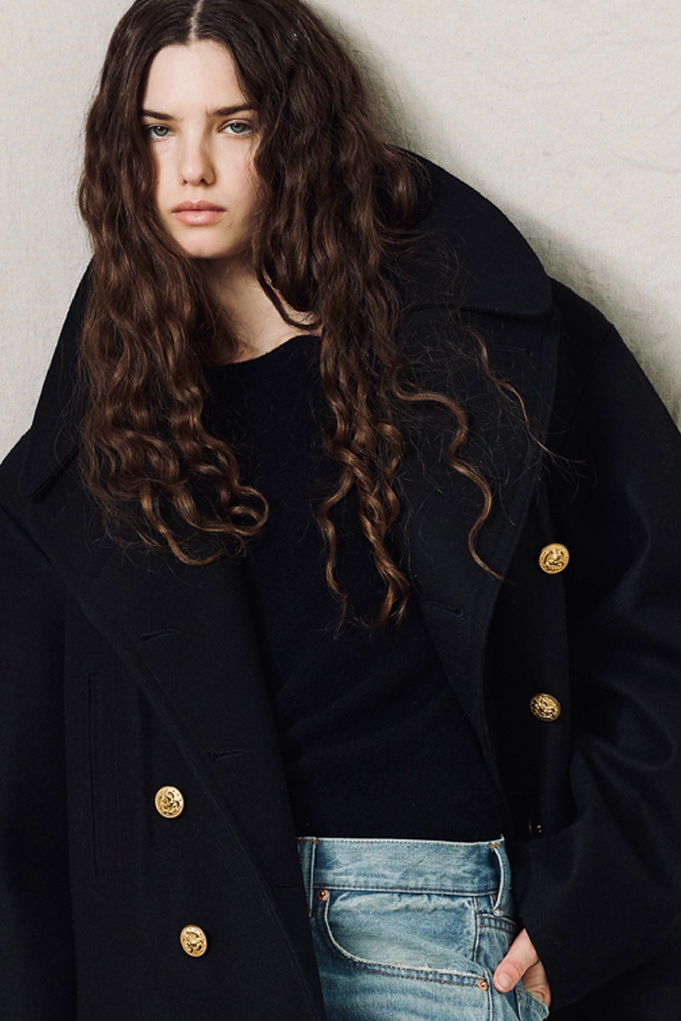 Oversized Peacoat - Black