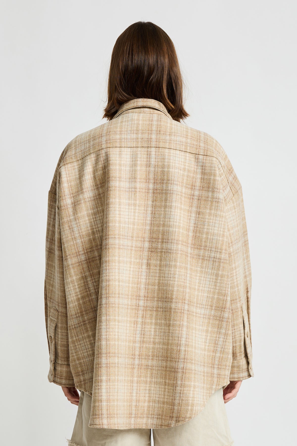 Rory Shirt Jacket - Light Khaki Plaid