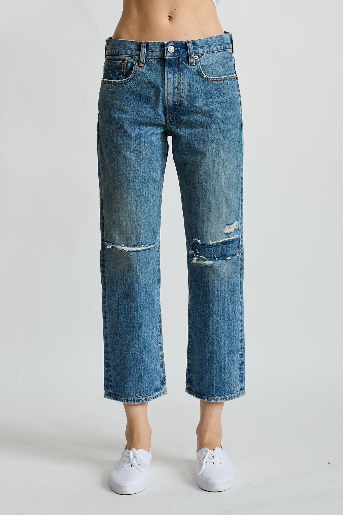 Lindsay Slim Boyfriend Jean - Rehan Blue