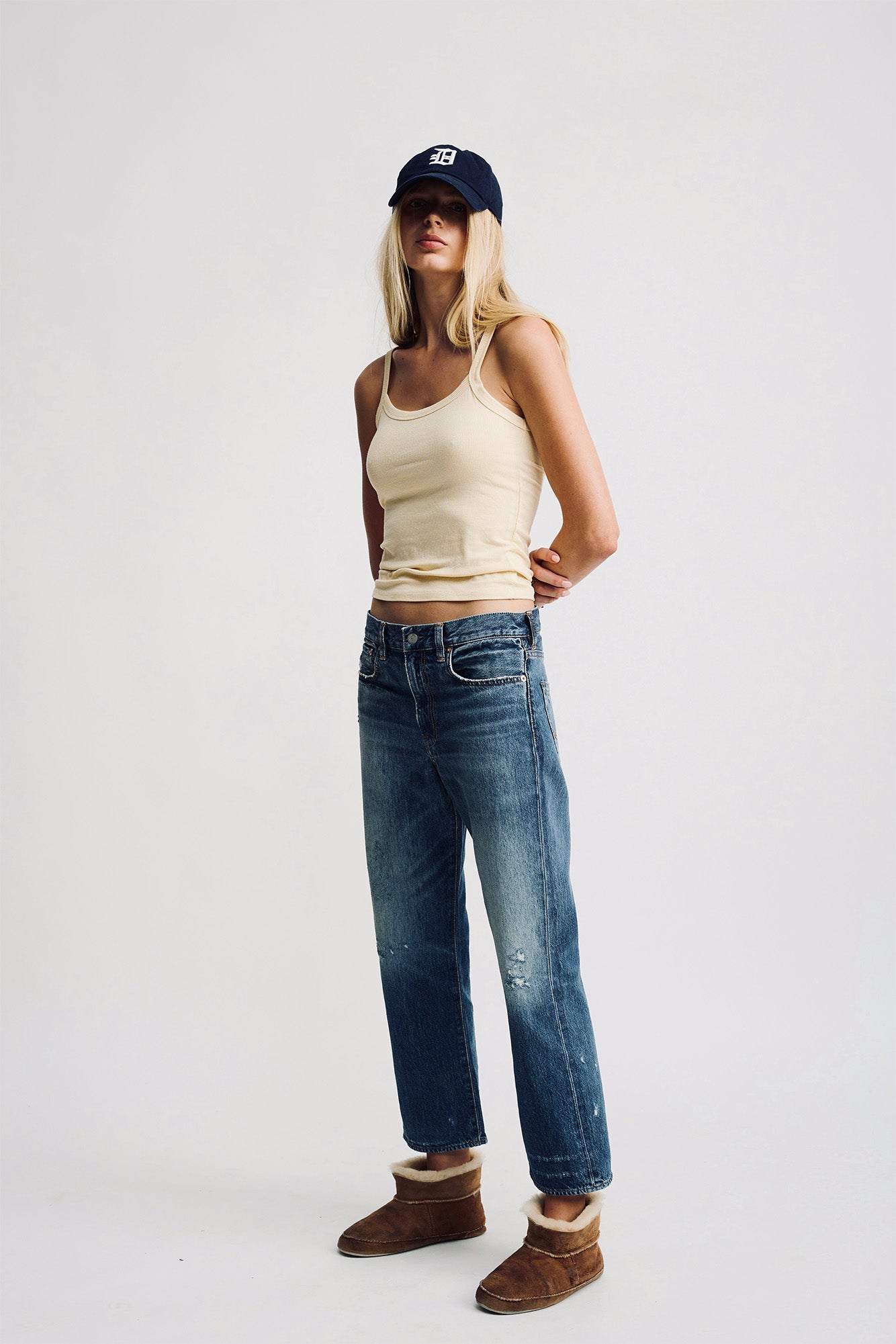 Lindsay Slim Boyfriend Jean - Fenmore Blue