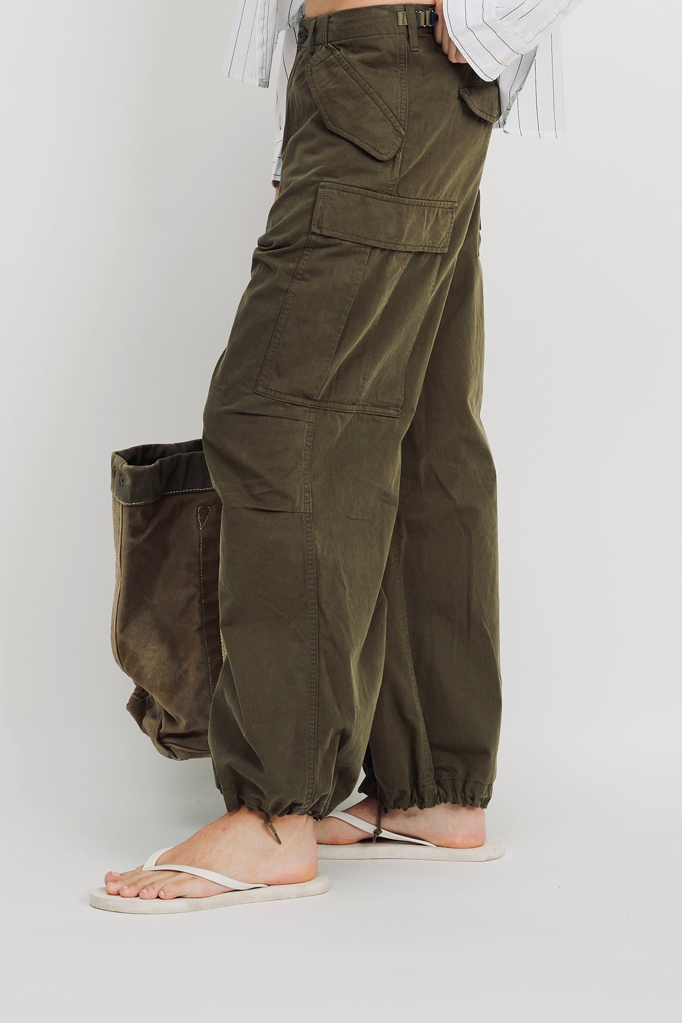 Cropped Cargo - Olive Green